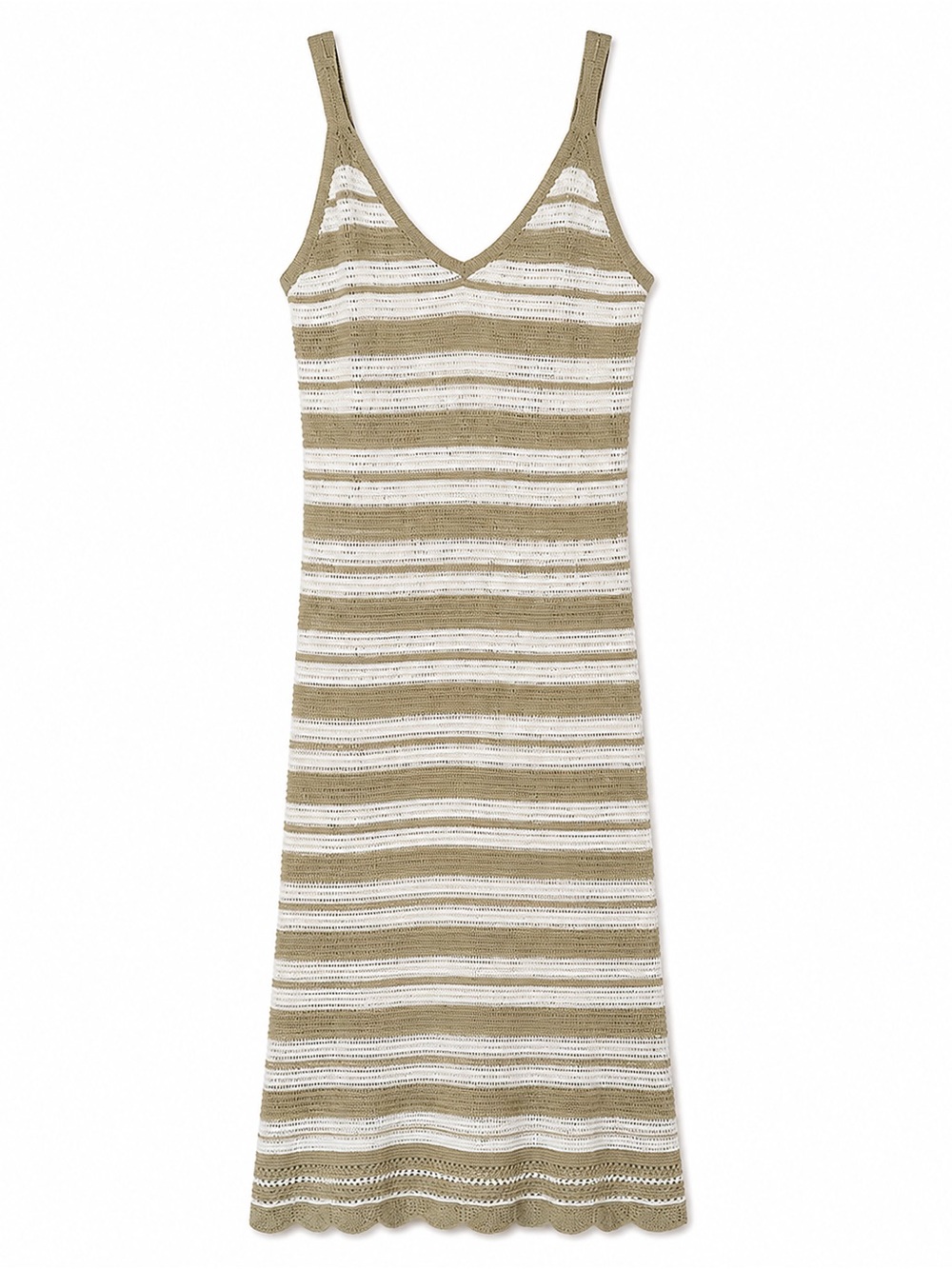 No Boundaries Striped Knit Maxi Dress - Cream & Tan